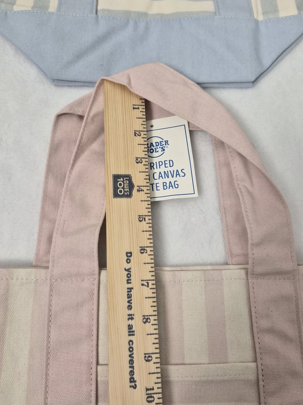 NWT Trader Joe's Striped Mini Canvas Tote Bag Set of 4 Complete Pastel Limited